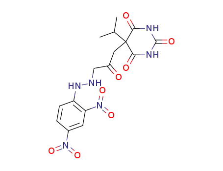 Molecular Structure of 102873-94-9 (5-{3-[<i>N</i>'-(2,4-dinitro-phenyl)-hydrazino]-2-oxo-propyl}-5-isopropyl-barbituric acid)