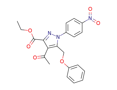4-acetyl-1-(4-nitro-phenyl)-5-phenoxymethyl-1<i>H</i>-pyrazole-3-carboxylic acid ethyl ester