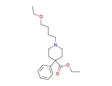 Molecular Structure of 2260-44-8 (1-(4-ethoxy-butyl)-4-phenyl-piperidine-4-carboxylic acid ethyl ester)