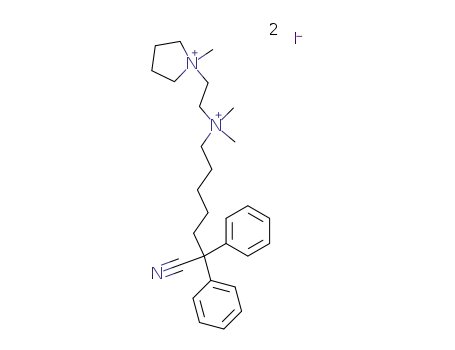 (6-cyano-6,6-diphenyl-hexyl)-dimethyl-[2-(1-methyl-pyrrolidinium-1-yl)-ethyl]-ammonium; diiodide