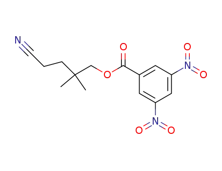 Molecular Structure of 106475-56-3 (5-(3,5-dinitro-benzoyloxy)-4,4-dimethyl-valeronitrile)
