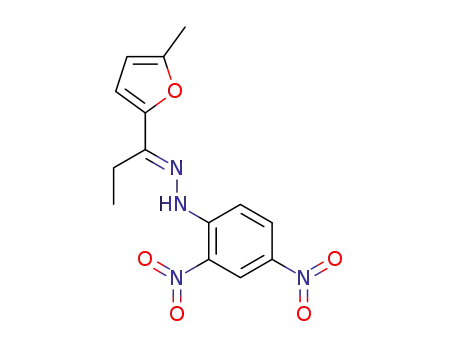 Molecular Structure of 100885-35-6 (1-(5-methyl-[2]furyl)-propan-1-one-(2,4-dinitro-phenylhydrazone))