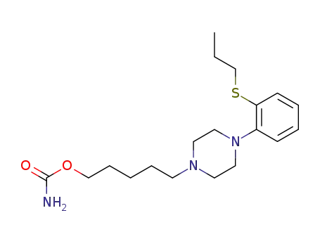Molecular Structure of 103641-16-3 (1-(5-carbamoyloxy-pentyl)-4-(2-propylmercapto-phenyl)-piperazine)