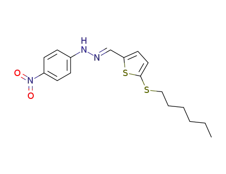 5-hexylmercapto-thiophene-2-carbaldehyde-(4-nitro-phenylhydrazone)
