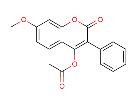 Molecular Structure of 132886-95-4 (2H-1-Benzopyran-2-one, 4-(acetyloxy)-7-methoxy-3-phenyl-)