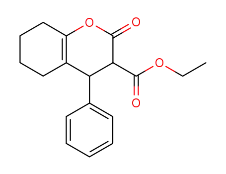 Molecular Structure of 854839-88-6 (2-oxo-4-phenyl-3,4,5,6,7,8-hexahydro-2<i>H</i>-chromene-3-carboxylic acid ethyl ester)