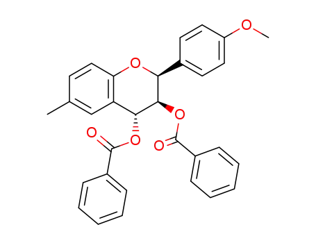 (+/-)-3<i>c</i>,4<i>t</i>-Bis-benzoyloxy-2<i>r</i>-(4-methoxy-phenyl)-6-methyl-chroman