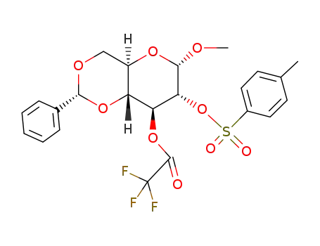 methyl-[<i>O</i><sup>4</sup>,<i>O</i><sup>6</sup>-((<i>R</i>)-benzylidene)-<i>O</i><sup>2</sup>-(toluene-4-sulfonyl)-<i>O</i><sup>3</sup>-trifluoroacetyl-α-D-glucopyranoside]