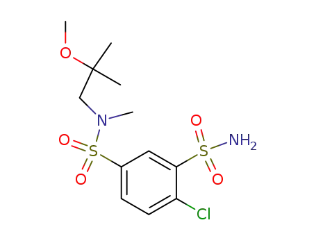 Molecular Structure of 17860-83-2 (4-Chloro-benzene-1,3-disulfonic acid 3-amide 1-[(2-methoxy-2-methyl-propyl)-methyl-amide])