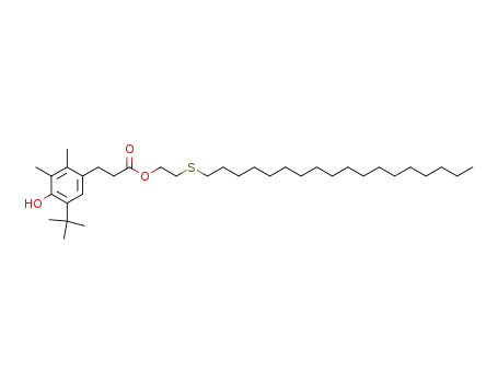 Molecular Structure of 56823-70-2 (2-(n-octadecylthio)-ethyl 3-(5-t-butyl-2,3-di-methyl-4-hydroxyphenyl)propionate)