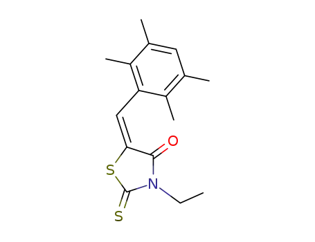 Molecular Structure of 101286-84-4 (3-ethyl-5-(2,3,5,6-tetramethyl-benzylidene)-2-thioxo-thiazolidin-4-one)