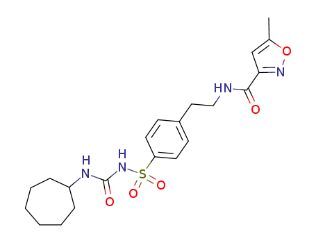 Molecular Structure of 24489-14-3 (5-methyl-isoxazole-3-carboxylic acid 4-(cycloheptylcarbamoyl-sulfamoyl)-phenethylamide)