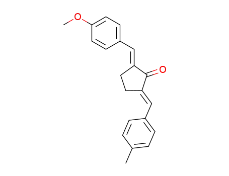 Molecular Structure of 62643-67-8 (Cyclopentanone,
2-[(4-methoxyphenyl)methylene]-5-[(4-methylphenyl)methylene]-)