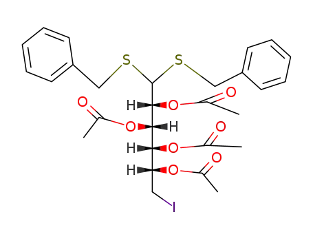 tetra-<i>O</i>-acetyl-6-iodo-<i>aldehydo</i>-6-deoxy-D-glucose-dibenzyldithioacetal