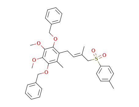 1,4-Bis-benzyloxy-2,3-dimethoxy-5-methyl-6-[(E)-3-methyl-4-(toluene-4-sulfonyl)-but-2-enyl]-benzene