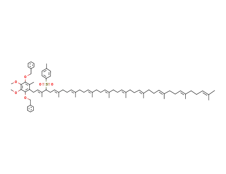 1,4-Bis-benzyloxy-2-[(2E,6E,10E,14E,18E,22E,26E,30E,34E)-3,7,11,15,19,23,27,31,35,39-decamethyl-4-(toluene-4-sulfonyl)-tetraconta-2,6,10,14,18,22,26,30,34,38-decaenyl]-5,6-dimethoxy-3-methyl-benzene