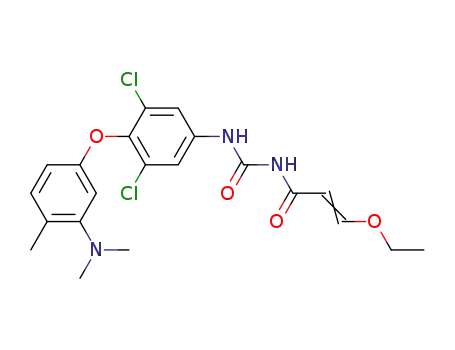 Molecular Structure of 60962-73-4 (1-[3,5-Dichloro-4-(3-dimethylamino-4-methyl-phenoxy)-phenyl]-3-((E)-3-ethoxy-acryloyl)-urea)