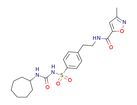 Molecular Structure of 24489-10-9 (3-methyl-isoxazole-5-carboxylic acid 4-(cycloheptylcarbamoyl-sulfamoyl)-phenethylamide)