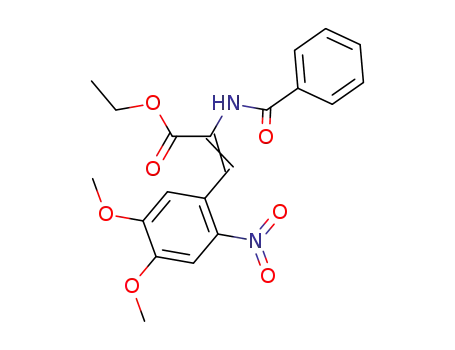 α-Benzoylamino-2-nitro-4,5-dimethoxy-zimtsaeure-aethylester
