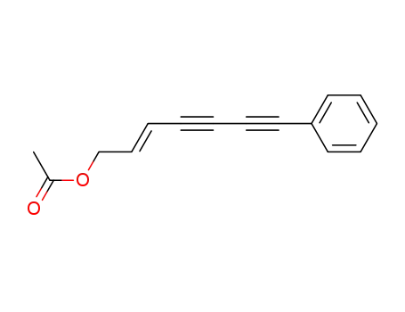 Molecular Structure of 6130-77-4 (2-Heptene-4,6-diyn-1-ol, 7-phenyl-, acetate, (E)-)