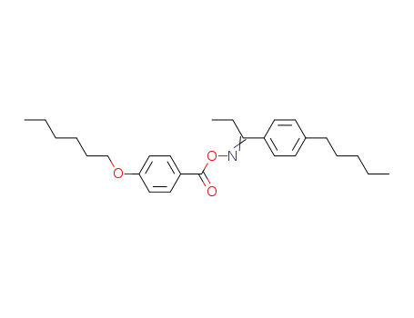 Molecular Structure of 64128-64-9 (1-Propanone, 1-(4-pentylphenyl)-, O-[4-(hexyloxy)benzoyl]oxime)