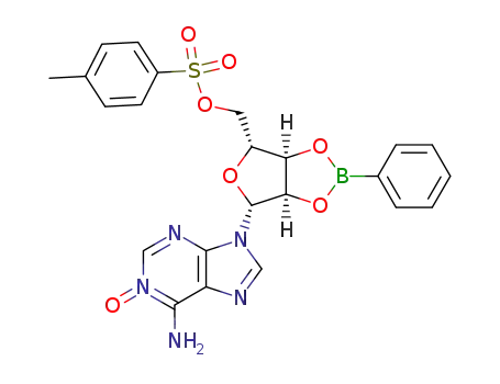 Molecular Structure of 41111-71-1 (1-oxy-<i>O</i><sup>2'<sub>,<i>O</i></sub>3'<sub>-phenylboranediyl-<i>O</i></sub>5'</sup>-(toluene-4-sulfonyl)-adenosine)