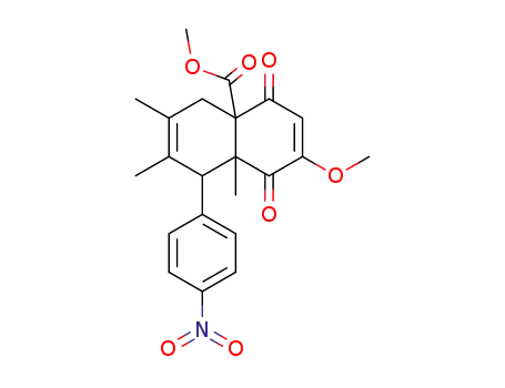 7-Methoxy-2,3,8a-trimethyl-1-(4-nitro-phenyl)-5,8-dioxo-1,5,8,8a-tetrahydro-4H-naphthalene-4a-carboxylic acid methyl ester