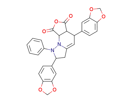 2,5-bis-benzo[1,3]dioxol-5-yl-1-phenyl-1,2,3,5,6,7-hexahydro-pyrazolo[1,5-<i>a</i>]pyridine-6,7-dicarboxylic acid anhydride