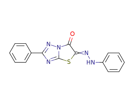 Thiazolo[3,2-b][1,2,4]triazole-5,6-dione, 2-phenyl-, 5-(2-phenylhydrazone)