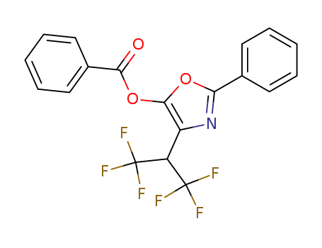 Molecular Structure of 1511-84-8 (5-benzoyloxy-2-phenyl-4-(2,2,2-trifluoro-1-trifluoromethyl-ethyl)-oxazole)