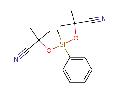 Molecular Structure of 17938-29-3 (2,2,4,6,6-pentamethyl-4-phenyl-3,5-dioxa-4-sila-heptanedinitrile)