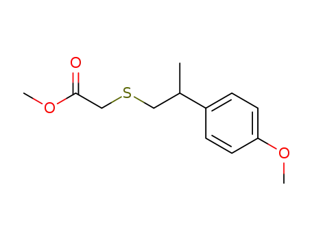 S-<2-(4-Methoxy-phenyl)-propylmercapto>-essigsaeure-methylester