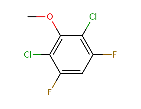 Molecular Structure of 13648-19-6 (Benzene, 2,4-dichloro-1,5-difluoro-3-methoxy-)