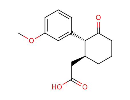 (+/-)-[2<i>t</i>-(3-methoxy-phenyl)-3-oxo-cyclohex-<i>r</i>-yl]-acetic acid