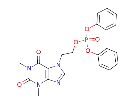 Molecular Structure of 100769-71-9 (phosphoric acid-[2-(1,3-dimethyl-2,6-dioxo-1,2,3,6-tetrahydro-purin-7-yl)-ethyl ester]-diphenyl ester)