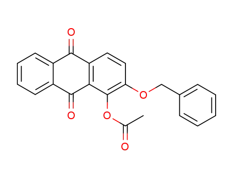 Molecular Structure of 22516-90-1 (9,10-Anthracenedione, 1-(acetyloxy)-2-(phenylmethoxy)-)