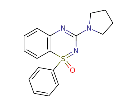Molecular Structure of 60050-78-4 (1l4-1,2,4-Benzothiadiazine, 1-phenyl-3-(1-pyrrolidinyl)-, 1-oxide)