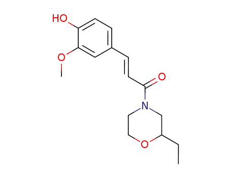 Molecular Structure of 16562-70-2 (2-Ethyl-4-[3-(4-hydroxy-3-methoxyphenyl)-1-oxo-2-propenyl]morpholine)