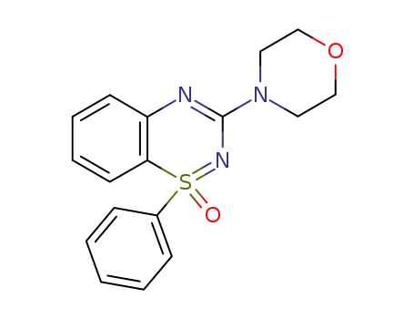 Molecular Structure of 60050-97-7 (1l4-1,2,4-Benzothiadiazine, 3-(4-morpholinyl)-1-phenyl-, 1-oxide)