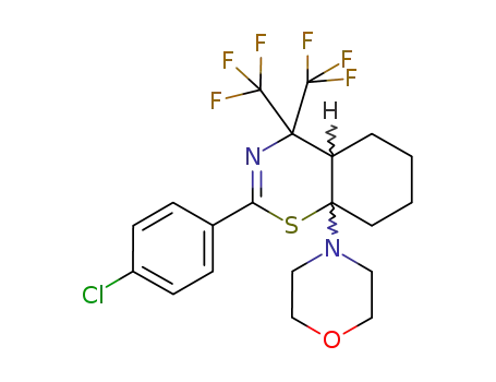2-(4-chloro-phenyl)-8a-morpholin-4-yl-4,4-bis-trifluoromethyl-4a,5,6,7,8,8a-hexahydro-4<i>H</i>-benzo[<i>e</i>][1,3]thiazine