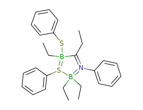 diethyl-thioborinic acid phenyl ester; compound with ethyl-(<i>N</i>-phenyl-propionimidoyl)-thioborinic acid phenyl ester (1:1)
