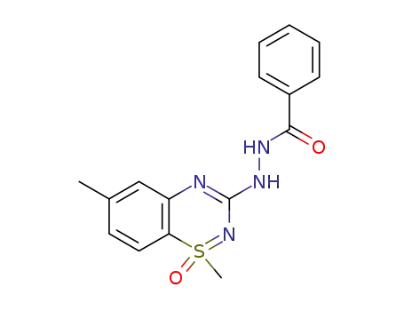 Molecular Structure of 60051-11-8 (Benzoic acid,
2-(1,6-dimethyl-1-oxido-1l4-1,2,4-benzothiadiazin-3-yl)hydrazide)