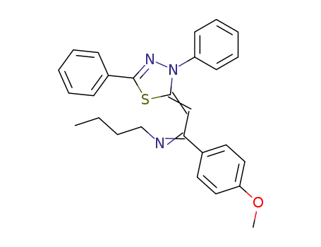 butyl-[2-(3,5-diphenyl-3<i>H</i>-[1,3,4]thiadiazol-2-ylidene)-1-(4-methoxy-phenyl)-ethylidene]-amine