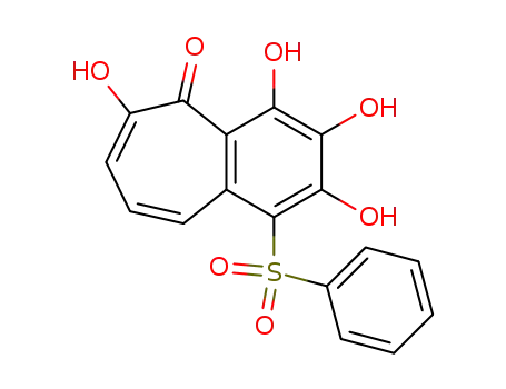 Molecular Structure of 3997-57-7 (4',5',6'-Trihydroxy-3'-benzolsulfonyl-6,7-benzo-tropolon)