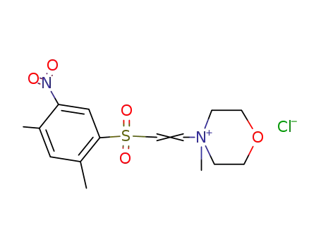 Molecular Structure of 63829-35-6 (Morpholinium,4-[2-[(2,4-dimethyl-5-nitrophenyl)sulfonyl]ethenyl]-4-methyl-, chloride)
