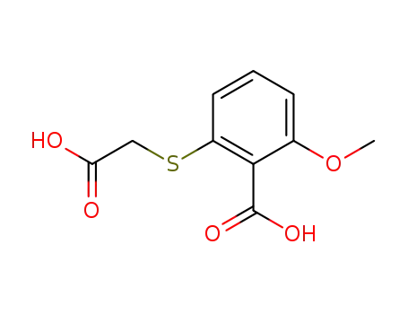 Molecular Structure of 103204-98-4 (S-<2-Carboxy-3-methoxy-phenyl>-thioglykolsaeure)