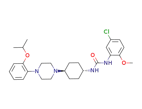 Molecular Structure of 919120-19-7 (Urea,
N-(5-chloro-2-methoxyphenyl)-N'-[trans-4-[4-[2-(1-methylethoxy)phenyl]-
1-piperazinyl]cyclohexyl]-)