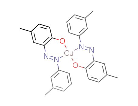 {Cu(C<sub>6</sub>H<sub>4</sub>(CH<sub>3</sub>)NNC<sub>6</sub>H<sub>3</sub>(CH<sub>3</sub>)(O))2}