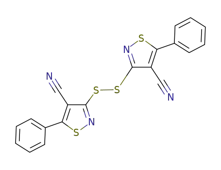 Molecular Structure of 799279-49-5 (4-Isothiazolecarbonitrile, 3,3'-dithiobis[5-phenyl-)