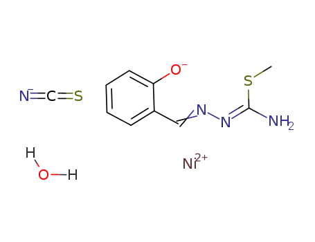 Ni<sup>(2+)</sup>*C<sub>6</sub>H<sub>4</sub>(O)CHNNC(SCH<sub>3</sub>)NH<sub>2</sub><sup>(1-)</sup>*NCS<sup>(1-)</sup>*H<sub>2</sub>O=Ni(C<sub>6</sub>H<sub>4</sub>(O)CHNNC(SCH<sub>3</sub>)NH<sub>2</sub>)(NCS)*H<sub>2</sub>O